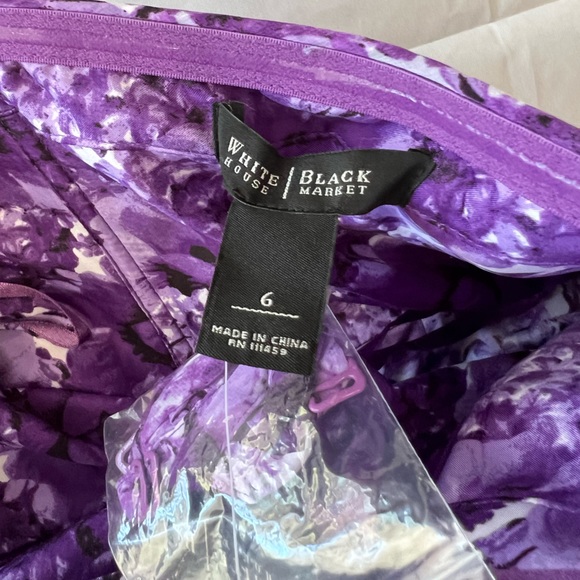 🍒🤍LAST PRICE🍒🤍 WHITE HOUSE BLACK MARKET spring cascade purple dress ✨ - Picture 11 of 16